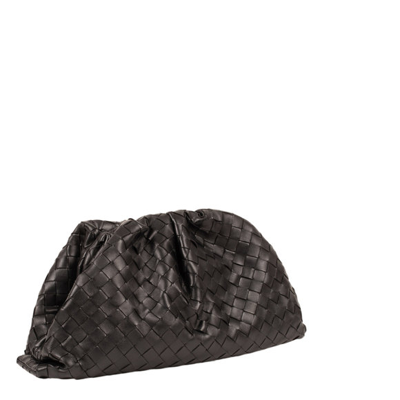 Bottega Veneta Intrecciato Leather Pouch Black Womens - Picture 2 of 5